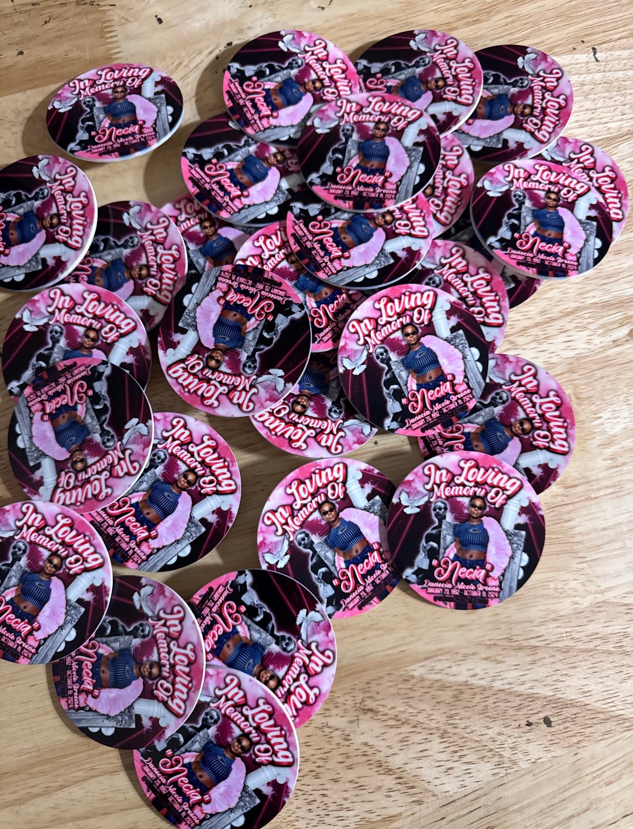 Custom Memorial Buttons