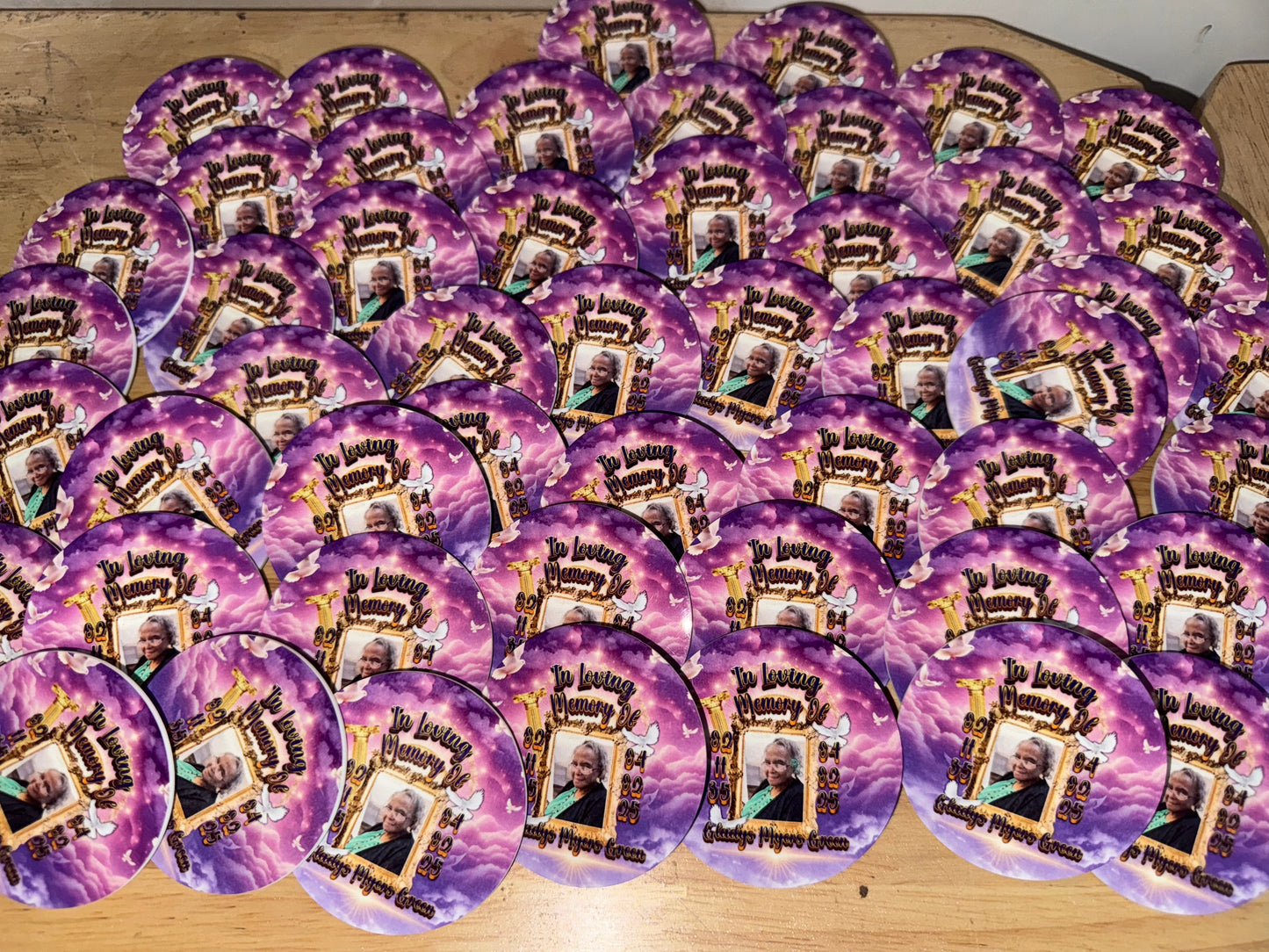 Custom Memorial Buttons