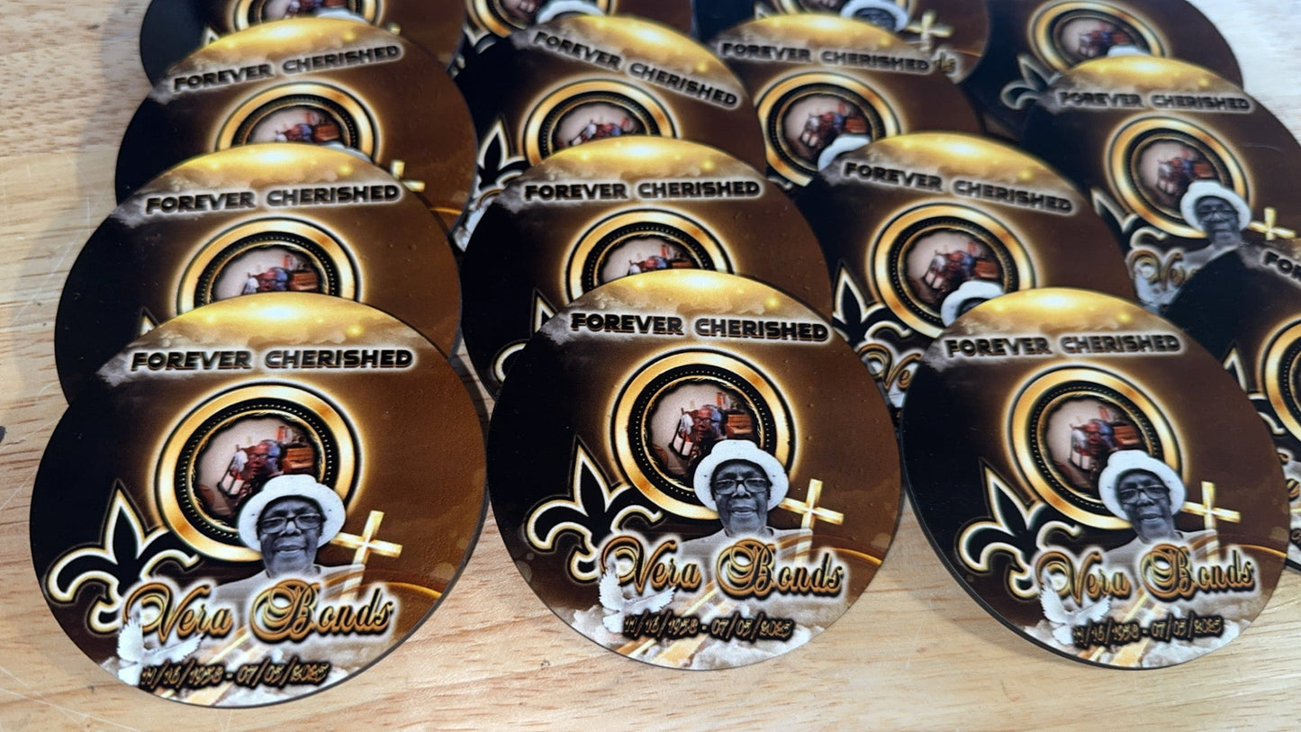 Custom Memorial Buttons